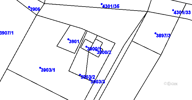 Parcela st. 3900/2 v KÚ Veselí nad Lužnicí, Katastrální mapa