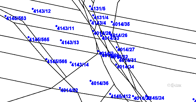 Parcela st. 4014/2 v KÚ Veselí nad Lužnicí, Katastrální mapa
