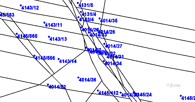Parcela st. 4014/32 v KÚ Veselí nad Lužnicí, Katastrální mapa