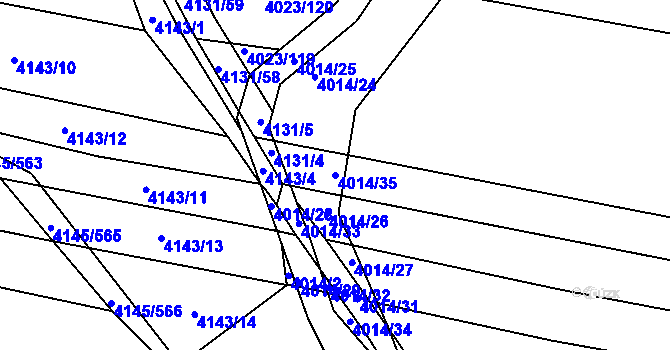 Parcela st. 4014/35 v KÚ Veselí nad Lužnicí, Katastrální mapa