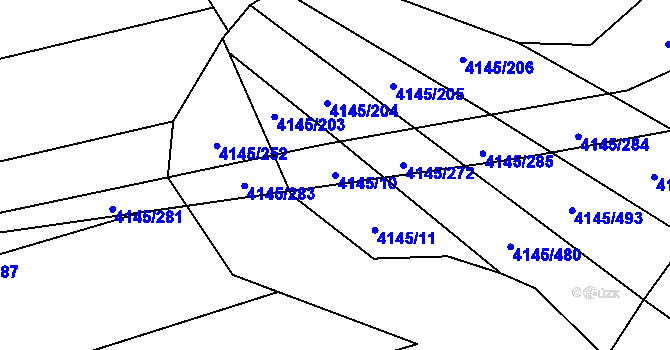 Parcela st. 4145/10 v KÚ Veselí nad Lužnicí, Katastrální mapa