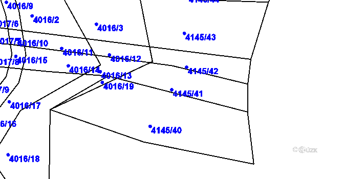 Parcela st. 4145/41 v KÚ Veselí nad Lužnicí, Katastrální mapa
