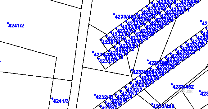 Parcela st. 4232/18 v KÚ Veselí nad Lužnicí, Katastrální mapa