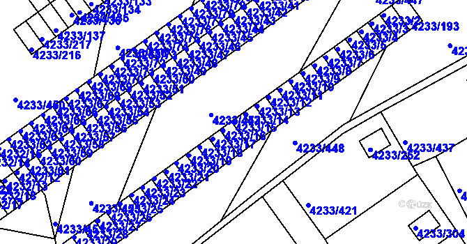 Parcela st. 4233/15 v KÚ Veselí nad Lužnicí, Katastrální mapa
