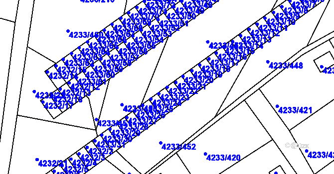Parcela st. 4233/22 v KÚ Veselí nad Lužnicí, Katastrální mapa