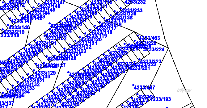 Parcela st. 4233/88 v KÚ Veselí nad Lužnicí, Katastrální mapa