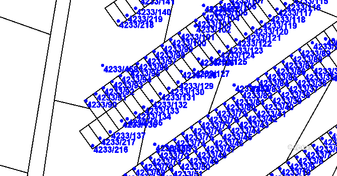 Parcela st. 4233/130 v KÚ Veselí nad Lužnicí, Katastrální mapa
