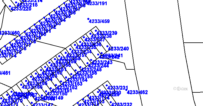 Parcela st. 4233/241 v KÚ Veselí nad Lužnicí, Katastrální mapa