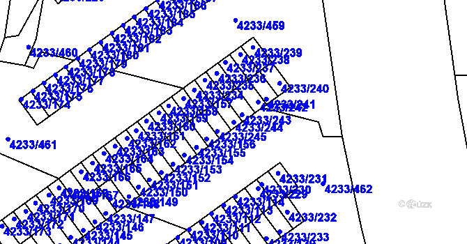 Parcela st. 4233/244 v KÚ Veselí nad Lužnicí, Katastrální mapa