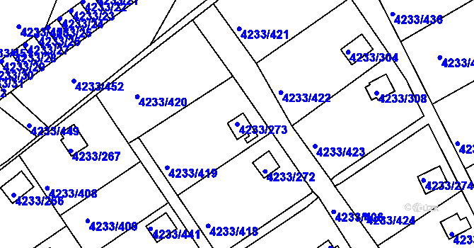 Parcela st. 4233/273 v KÚ Veselí nad Lužnicí, Katastrální mapa