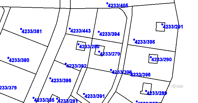 Parcela st. 4233/279 v KÚ Veselí nad Lužnicí, Katastrální mapa