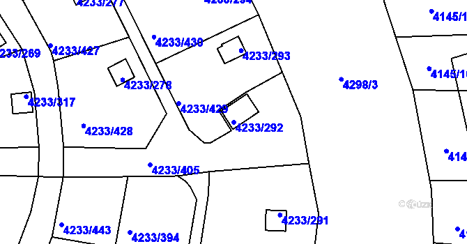 Parcela st. 4233/292 v KÚ Veselí nad Lužnicí, Katastrální mapa