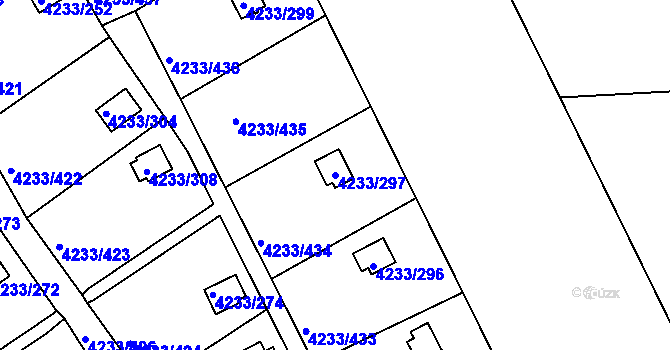 Parcela st. 4233/297 v KÚ Veselí nad Lužnicí, Katastrální mapa