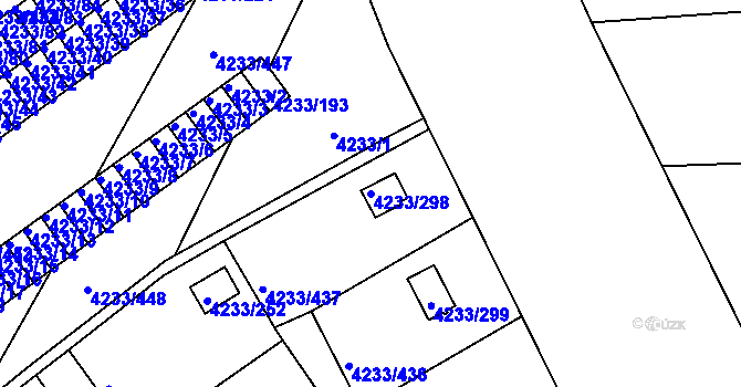 Parcela st. 4233/298 v KÚ Veselí nad Lužnicí, Katastrální mapa
