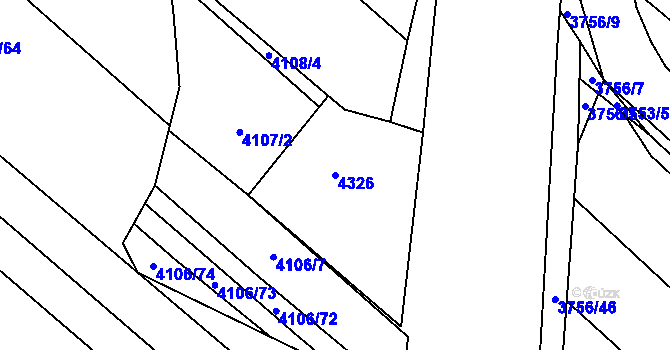 Parcela st. 4326 v KÚ Veselí nad Lužnicí, Katastrální mapa