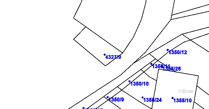 Parcela st. 4327/9 v KÚ Veselí nad Lužnicí, Katastrální mapa