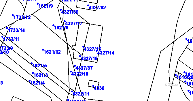 Parcela st. 4327/14 v KÚ Veselí nad Lužnicí, Katastrální mapa