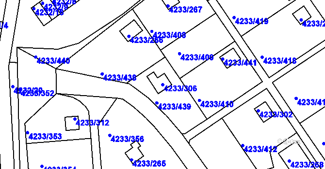 Parcela st. 4233/306 v KÚ Veselí nad Lužnicí, Katastrální mapa