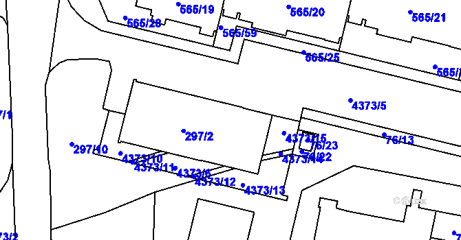 Parcela st. 297/8 v KÚ Veselí nad Lužnicí, Katastrální mapa