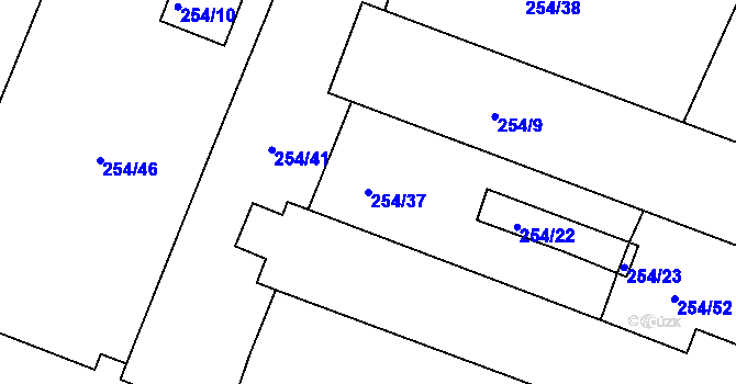Parcela st. 254/37 v KÚ Veselí nad Lužnicí, Katastrální mapa