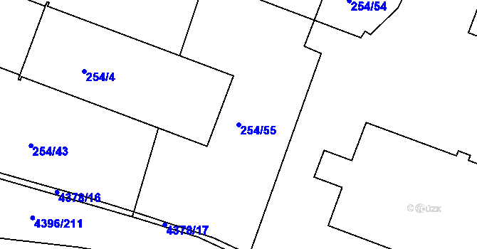 Parcela st. 254/55 v KÚ Veselí nad Lužnicí, Katastrální mapa