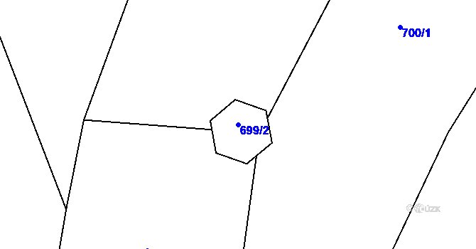 Parcela st. 699/2 v KÚ Veselí nad Lužnicí, Katastrální mapa