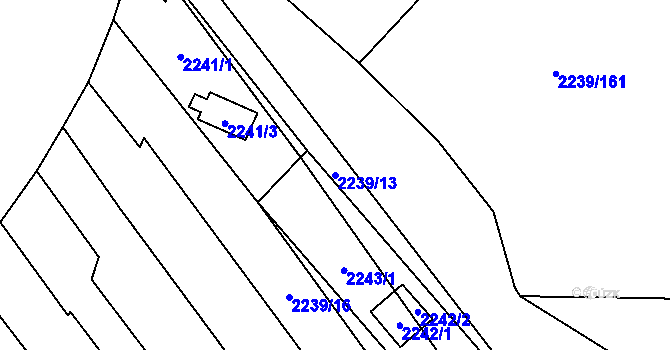 Parcela st. 2239/13 v KÚ Veselí nad Lužnicí, Katastrální mapa