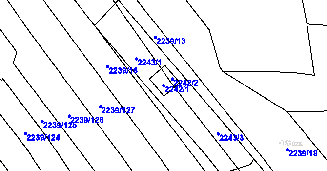 Parcela st. 2242/1 v KÚ Veselí nad Lužnicí, Katastrální mapa
