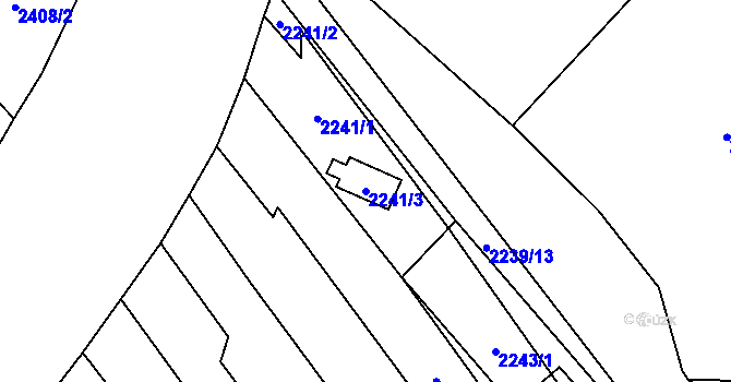 Parcela st. 2241/3 v KÚ Veselí nad Lužnicí, Katastrální mapa