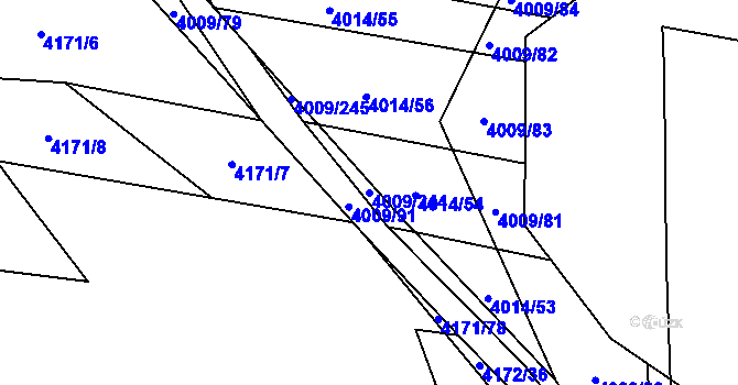 Parcela st. 4009/244 v KÚ Veselí nad Lužnicí, Katastrální mapa