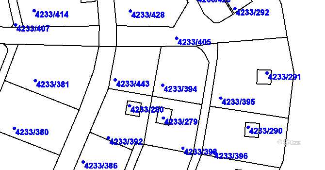 Parcela st. 4233/394 v KÚ Veselí nad Lužnicí, Katastrální mapa