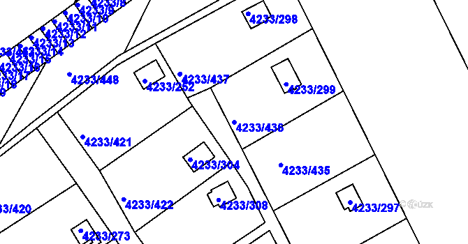 Parcela st. 4233/436 v KÚ Veselí nad Lužnicí, Katastrální mapa