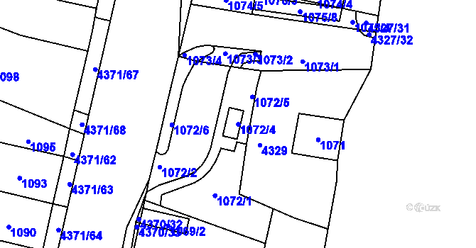 Parcela st. 1072/4 v KÚ Veselí nad Lužnicí, Katastrální mapa