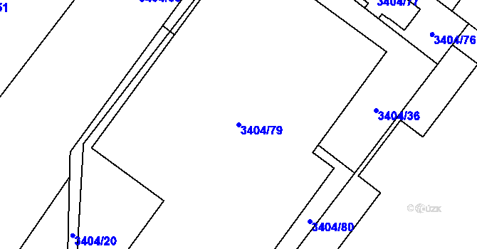 Parcela st. 3404/79 v KÚ Veselí nad Lužnicí, Katastrální mapa