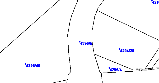 Parcela st. 4396/5 v KÚ Veselí nad Lužnicí, Katastrální mapa