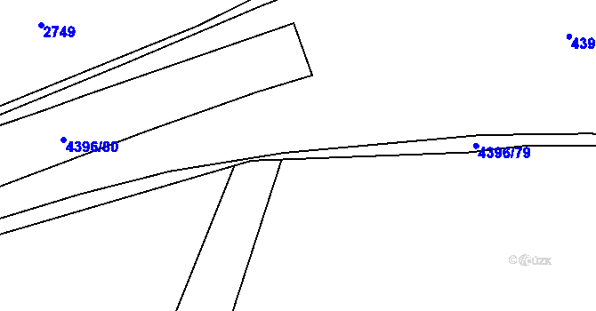 Parcela st. 4396/77 v KÚ Veselí nad Lužnicí, Katastrální mapa
