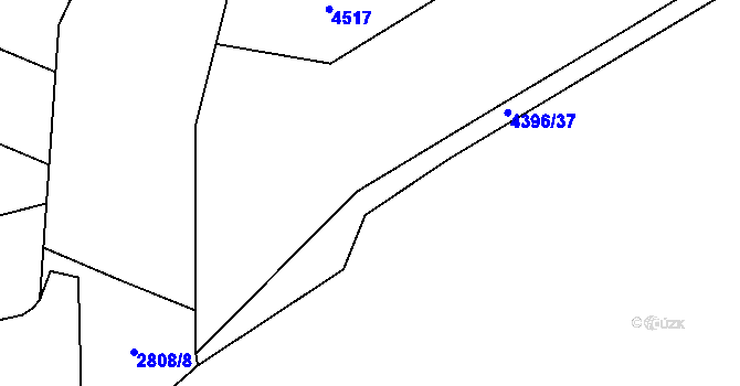Parcela st. 4396/143 v KÚ Veselí nad Lužnicí, Katastrální mapa