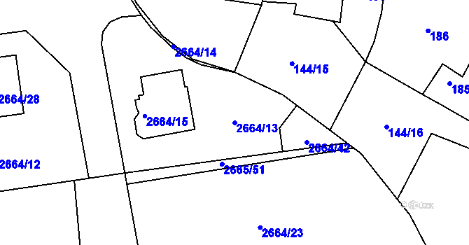 Parcela st. 2664/13 v KÚ Veselí nad Lužnicí, Katastrální mapa