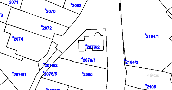 Parcela st. 2079/2 v KÚ Veselí nad Lužnicí, Katastrální mapa