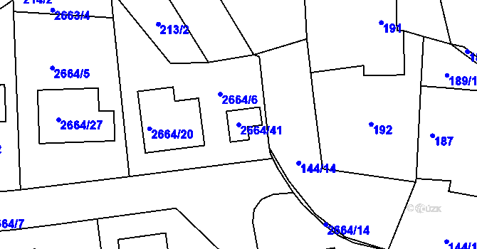 Parcela st. 2664/41 v KÚ Veselí nad Lužnicí, Katastrální mapa
