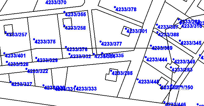 Parcela st. 4233/335 v KÚ Veselí nad Lužnicí, Katastrální mapa