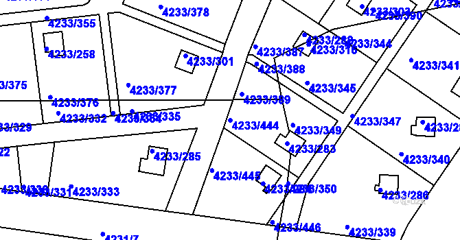 Parcela st. 4233/444 v KÚ Veselí nad Lužnicí, Katastrální mapa