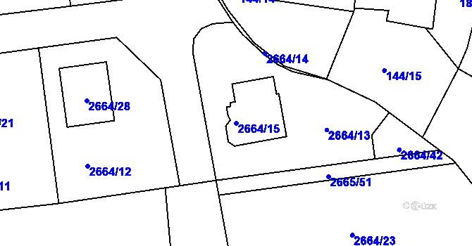Parcela st. 2664/15 v KÚ Veselí nad Lužnicí, Katastrální mapa