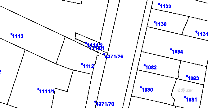 Parcela st. 4371/26 v KÚ Veselí nad Lužnicí, Katastrální mapa