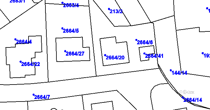 Parcela st. 2664/20 v KÚ Veselí nad Lužnicí, Katastrální mapa