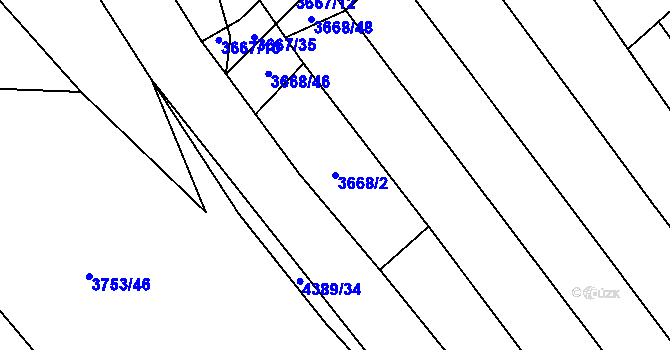 Parcela st. 3668/2 v KÚ Veselí nad Lužnicí, Katastrální mapa