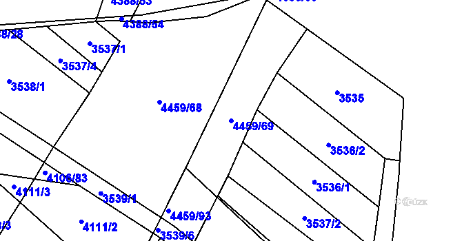 Parcela st. 4459/69 v KÚ Veselí nad Lužnicí, Katastrální mapa
