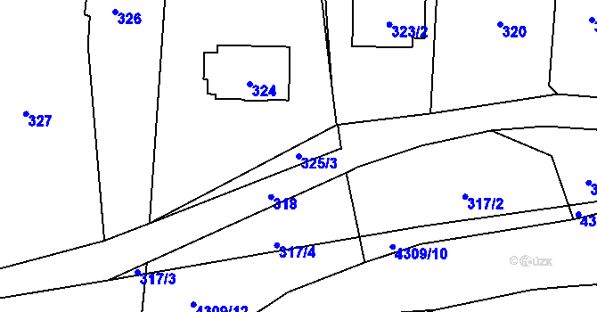Parcela st. 325/3 v KÚ Veselí nad Lužnicí, Katastrální mapa