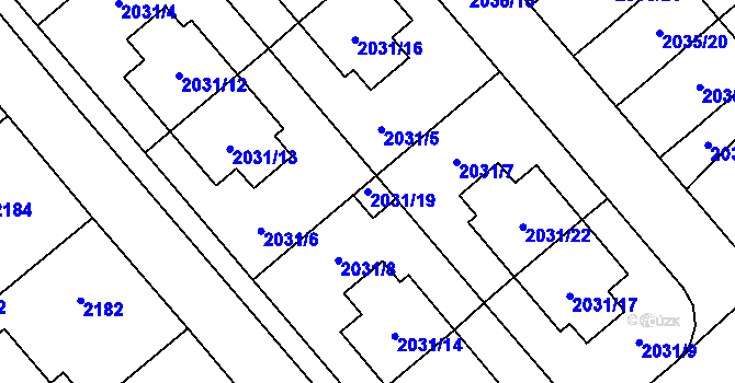 Parcela st. 2031/19 v KÚ Veselí nad Lužnicí, Katastrální mapa