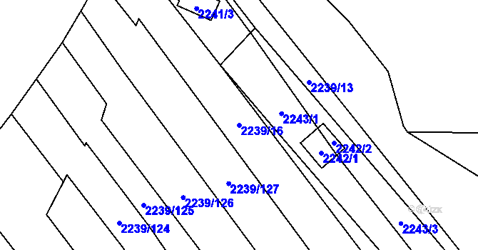 Parcela st. 2239/16 v KÚ Veselí nad Lužnicí, Katastrální mapa